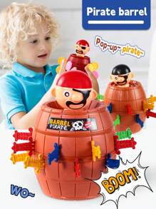 Christmas Decoration 1set Pirate Bucket Children's Toy Interactive Small Board Game Trick Trick Sword Bucket