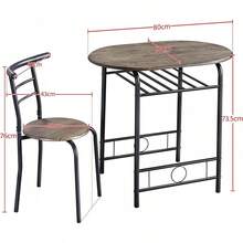 Möbelset mit Bartisch und 2 Stühlen Esszimmer Küche Kleine Räume Platzsparend Balkon für 2 Personen in Holz und Metall Stuhl Belastbarkeit 136 kg Beige