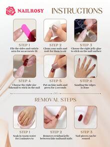 nailrosy 10片手工穿戴式假指甲組，杏仁形，粉色與銀色蝴蝶珍珠貓眼，優雅極簡老錢風，現代清新韓日風，簡約法式中性經典創意亮面閃粉漸層假指甲組 - 粉色 - 查看 6