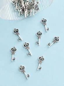 30pcs Heart Hollow Design Fashion Cute DIY Pendant - Silver - View 2