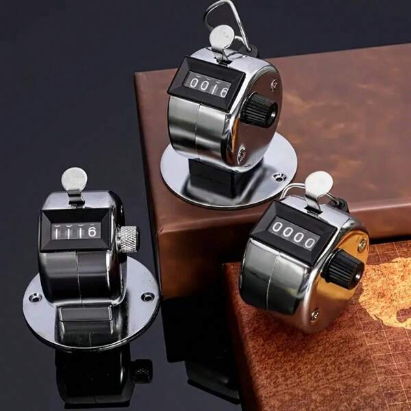 1 pieza Contador manual de metal de 4 dígitos, Contador de conteo 0-9999