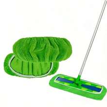 6-Piece Set Of Green Ultra-Fine Fiber Mop Pads, Absorbent, Easy To Clean And Reuse - Essential For Home And Office Cleaning, Dust Removal Mop Cloth, Suitable For Dry And Wet Cleaning, Multifunctional Cleaning Tool - 綠色 - 查看 5