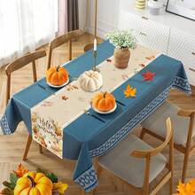 1/25pcs Autumn Theme, Pumpkins And Maple Leaves, Letters Printed Linen Table Runner, Suitable For Festival Parties, Birthday Banquets, Kitchen And Dining Room Decoration, Furniture And Home Textile Decoration. It Is A Multi-Purpose Home Decor Suitable For All Seasons, Perfect For Party And Festival Decorations, And Also An Excellent Gift For Parents And Friends.