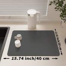 1 件纯色滴干垫，防滑吸水耐磨咖啡机垫，柔软硅藻土排水垫，排水垫，咖啡垫，酒吧餐厅垫，宠物垫，餐具垫，浴室垫，餐桌装饰台面垫，家庭厨房用品