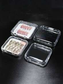 1/3/5/10pcs Transparent Nail Art Storage Box, Fake Nails Organizer Box, Press-On Nails Storage Box, Nail Display Box, Artificial Nail Organizer Box, Nail Tools Storage Box, Nail File Holder