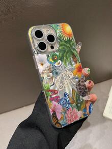 高品质IMD手机壳，兼容 15 Pro Max、11/12/13/14 Pro、15 Plus、16 Pro Max，防摔，电镀精密镜头框，也兼容 12 Pro、11 Pro Max - 精孔煙火透明 - 查看 2