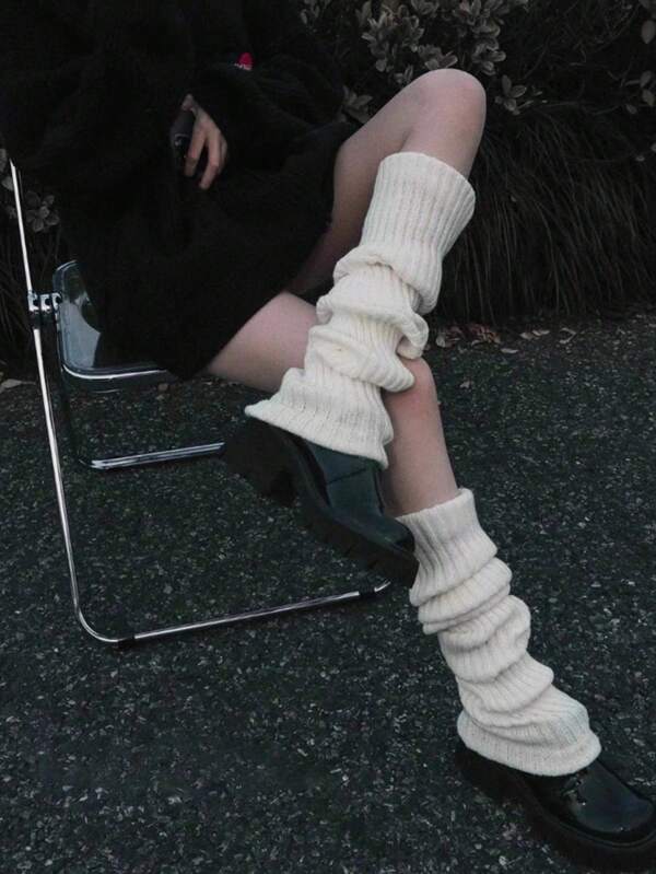 1/2 Pairs Leg Warmers For Women,Women's Elephant Socks, Loose Socks, Knitted Leg Warmers, Ribbed Knitted Long Socks,Comfortable High Socks, College Style Knee And Calf Socks, Over Knee Long Women's Socks, Knitted Bubble Long Socks, Suitable For Various Daily Clothing