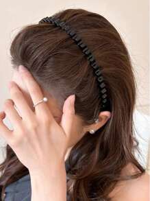 1/2 piezas Nueva versión coreana Diadema recogida de cabello trenzado hueco, accesorio de cabello con clip para flequillo, pieza para la cabeza