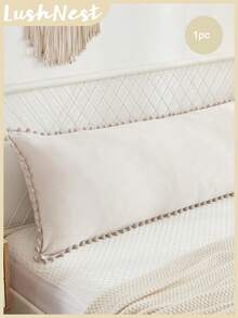 1 pieza Funda de almohada en forma de bola de fibra de poliéster beige (no incluye el relleno de la almohada), adecuada para hombres y mujeres, para todas las estaciones - Beis - Ver 2