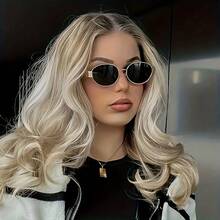 2pcs Metal Frame Oval Retro Fashion Glasses, Fashionable Design For Women, Suitable For Everyday Wear, Traveling & Beach Preppy Style For Back To School - Multicolor - View 7