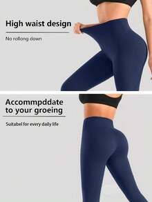3 Confezioni - Leggings a vita alta per donna, ultra morbidi, elastici, opachi, snellenti, leggings da yoga, taglia unica e taglie forti - Multicolore - Visualizzare 6