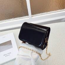 Laser Girl Fashion Shoulder Bag, New Crossbody Square Bag, Solid Color Small Purse - A - View 12