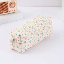 pieza de hermoso estuche de lápices de una sola capa con lazo, bolsa de almacenamiento con diseño de patrón floral, un imprescindible para la temporada de regreso a clases. - 1192-2 pequeño - Ver 9