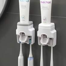 1pc Automatic Toothpaste Dispenser, Wall-Mounted Bathroom Accessories Toothpaste Squeezer, Portable Bathroom Decor, Suitable For Home Daily Use / Rental Bathroom, Can Be Used On Bathroom Wall Or Vanity, Wall-Mounted No Nails Easy Installation, Automatic Toothpaste Dispensing Prevents Waste, Space-Saving Portable Design, Keeps Vanity Tidy