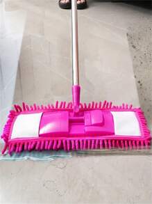 1 件旋转干湿两用 - 雪尼尔平板拖把 - 无需用电，可更换清洁垫，适用于清洁木地板、瓷砖、窗户、厨房、浴室、客厅和卧室，拖把替换垫可水洗重新清洗符合人体工程学设计的拖把 | 雪尼尔清洁垫 - 彩色 - 查看 10