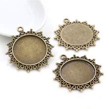 4pcs 25mm Inner Size Multi-Styles Pendant Cabochons Blank Base Setting Bezel Tray DIY Jewelry Making Accessories Findings For Necklace Keychains - Pendant Blank Base Setting - View 11