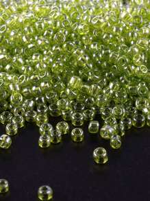 GO2CJBEADS 10 جرام متعدد الألوان حبيبات زجاجية دائرية بقطر 2 مم بخط فضي للاستخدام في صناعة الأساور DIY