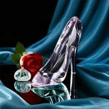 2 件 3D 亚克力高跟鞋装饰 - 透明和粉色迷你鞋柜，适合女士/女孩的可爱桌面装饰，生日/婚礼、新娘送礼会、女士家居装饰的精美礼物，收纳整理器，旅行必需品，返校宿舍收纳秋季装饰