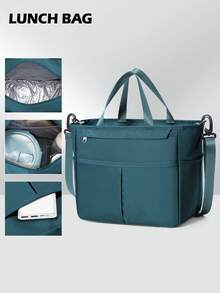 Floless 女士午餐袋，多口袋可重复使用保温午餐盒，女士成人男士午餐袋，10L 女士保温午餐盒，防漏午餐冷藏袋，女士午餐袋，大号手提箱，男女皆宜的餐食准备露营成人午餐盒，适合工作、野餐、海滩或旅行，适合学校的包，学校配件，学校用品，学校午餐盒 - 彩色 - 查看 9