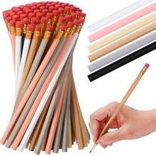 120 Pcs #2 HB Pencils With Eraser No 2 Unsharpened Wooden Hexagonal Pencils For Adults Gifts For School Exam Art Learning Office Sketching (Black) - 莫蘭迪波西米亞色彩 - 查看 4