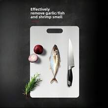 1pc 2025 High Quality Cutting Board - Double Sided, Stainless Steel, For Kitchen And Dining, Durable, Food, Easy To Clean Kitchen Preparation Mat, For Vegetables, Fruits, Chicken And Beef, Kitchen Gadgets - Silver - View 8