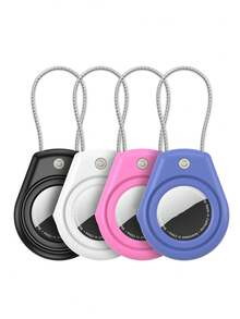 1pc Tracker Computer Security Lock Anti-Lost Carabiner, Suitable For AirTag Protective Case, Silicone Keychain/Chain, For AirTag GPS Item Finder Accessories, Also Suitable For Outdoor Hiking, Backpacking, Daily Travel Essential Safety Camping Gear Hook, Keychain - Multicolor - View 2
