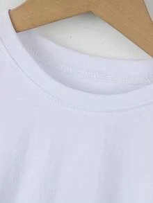 I WILL BE WITH YOU & Anime Whale Graphic Print Tee, Boys' Casual & Crew Neck Short Sleeve Cotton T-Shirt For Spring & Summer, Boys' Clothes For Outdoor Activities, Perfect For School Or Play - 白色 - 查看 2