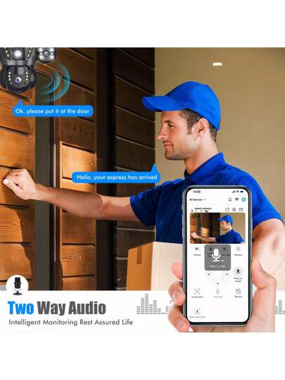 SWVW 15MP WiFi Solar IP Camera CCTV Triple Lens Screen PTZ Auto Tracking Curious Security Surveillance V380 Pro Camera, Outdoor Indoor Home Cameras, Wireless Ring ,None Cameras,CCTV Cameras,Pet ,Smart Automatic Tracking, Alarm Night Vision view 9