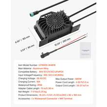 48V 18A Lithium Battery Charger, 58.4V, LiFePO4 Smart Charger, With Waterproof Connector, LED Indicator, 0V Activation, For LiFePO4 Deep Cycle Rechargeable Batteries Of Boat, RV, IP68 - US B Type Plug(110-127V) - View 7