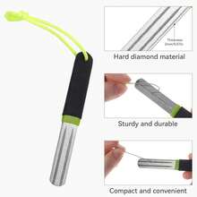 Fish Hook File With Dual-Color Handle Both Side Grooves Sharpener Hook And Knife Sharpener Diamond Coated