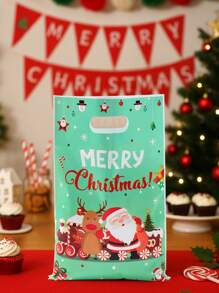 50 pièces Sac cadeau de Noël, sac en plastique Père Noël et renne, décoration de Noël joyeux, fournitures de fête de Noël, petits sacs cadeaux de Noël, sacs d'emballage pour petits articles, fournitures d'emballage de cadeaux pour rassemblement familial, fournitures d'emballage de cuisine, décoration extérieure de Noël, décoration du Nouvel An 2026, sac de décoration de cadeaux de Noël, faveurs de fête