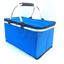 Canasta plegable extra grande de 30L - Organizador aislado premium con asa de metal cómoda - Perfecto para aventuras al aire libre, reuniones familiares, camping, barbacoas, compras y viajes - Almacenamiento plegable sin esfuerzo