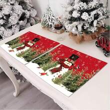 12 piezas/24 piezas Manteles individuales de muñeco de nieve navideño, Banderas de mesa de muñeco de nieve, Manteles de invierno, Adecuados para la decoración de la cocina y la mesa de comedor en Navidad