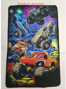 1 Stück Monster Truck Grafik Design dekorativer Teppich, Nachttisch Teppich, Schlafzimmer Teppich, Büro Teppich, Wohnzimmer Teppich, Heim Dekor Teppich, bedruckter Teppich, Fensterbank Teppich, geeignet für Heim Dekoration Teppich, Wohnzimmer Teppich, Teppich, Wohnzimmer Bereich Teppich, kleiner Bereich Teppich, Matte, Heim Dekor, großer Wohnzimmer Teppich, Wohnzimmer Heim Dekor, Raum Dekor, waschbarer Teppich