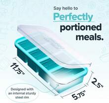 1 Cup Silicone Freezer Molds - Perfect For Freezing Broth, Rice, Leftovers And More - Silicone Freezer Trays With Lids For Meal Prep - Aqua - 2-Pack,9830916 - 駝色 - 查看 2