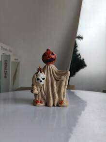 1 pièce Ornement Cape Fantôme de Citrouille de Tête Rétro d'Halloween, Décorations d'Automne pour Ambiance Mystique, Ameublement de Maison, Décorations de Chambre à Coucher, Cadeaux de Style Décoratif d'Halloween