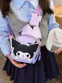 Sanrio 1 pieza Bolso de cintura con diseño de dibujos animados lindos de Sanrio, bolso de pecho portátil de moda, bolso cruzado de hombro versátil