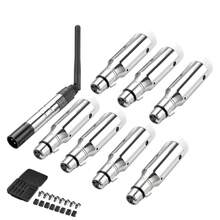 DMX Wireless Receiver, 7 Receivers & 1 Transmitter, 2.4G ISM Band, 656 Ft Transmission Range, Rechargeable Battery, Wireless Stage Lighting Control, For LED Stage Party DJ Bar Lighting, Silver - US A Type Plug(110-127V) - View 8