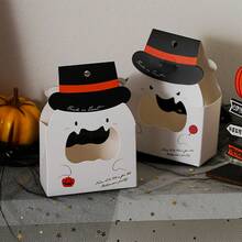 10个万圣节跨境新款糖果礼袋，万圣节南瓜派对包装盒二合一装饰收纳，适合万圣节氛围的节日主题图案，派对糖果/小礼物包装必备，轻巧便携，适合讨糖活动 - 彩色 - 查看 6