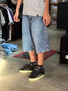 Light Baggy Wide Skate Jeans Yin Yang Balloon Premium Sow All Loose Zipper Pocket - 藍色 - 查看 2