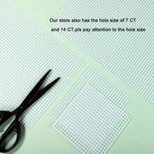 7 件塑料帆布、塑料网、刺绣网、针织钩针物品、DIY 手工艺品、杯垫钩针、创意设计裁剪网布 - 白色 - 查看 3