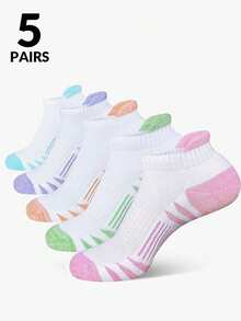 10/5 双女士袜子，运动踝袜，适合所有季节，女士跑步压缩袜，舒适柔软带扣袜