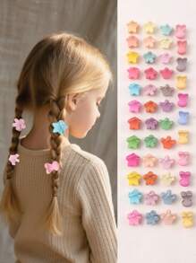 30个儿童可爱甜美雏菊星星迷你彩色小抓夹，日常搭配 - 彩色 - 查看 1