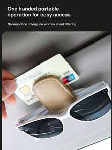 Magnetic Car Glasses Clip, Soft & Durable Leather, Thin & Compact Design Without Blocking Vision, Portable Multifunctional Glasses Clip - A - View 10