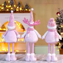 Weihnachts-Elastik-Schneemann, Feiertags-Dekoration, rosa dehnbarer Schneemann für Senioren, stehende Puppe, Feiertags-Geschenkdekoration - Verschiedenfarbig - Übersicht 7