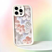 1 pieza Funda protectora suave, a prueba de agua, a prueba de golpes y resistente a los arañazos, con diseño escalonado de marco de lente blanco opaco, compatible con teléfonos Apple/Redmi/Transsion/Infinix/NOTE, con un lindo girasol amarillo y blanco, una planta de sol de moda hermosa y personalizada para chicas