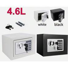 4.6L Digital Steel Safe Electronic Security Home Office Money Cash Safe With Key - Black - View 6