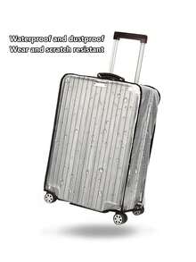 1件PVC行李箱防尘罩透明箱套拉杆箱耐磨防刮保护套行李箱防水罩行李箱防尘罩，加厚行李箱防尘罩耐磨防刮防水适用于拉杆箱皮套行李箱 - 無色 - 查看 6