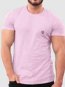Camiseta Unissex Estampa Lobo Basico 100% Algodão Estilo Confortável Premium Casual - Vermelho - Visão 2