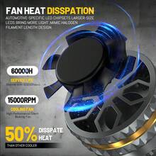 HYNBYZJ 1 对 LED H4 H7 汽车大灯 H1 LED 灯泡 H3 H11 9005 HB3 9006 HB4 9012 H3 9007 HB5 H13 LED 灯 160000LM 涡轮灯 12V - 白色 - 查看 8